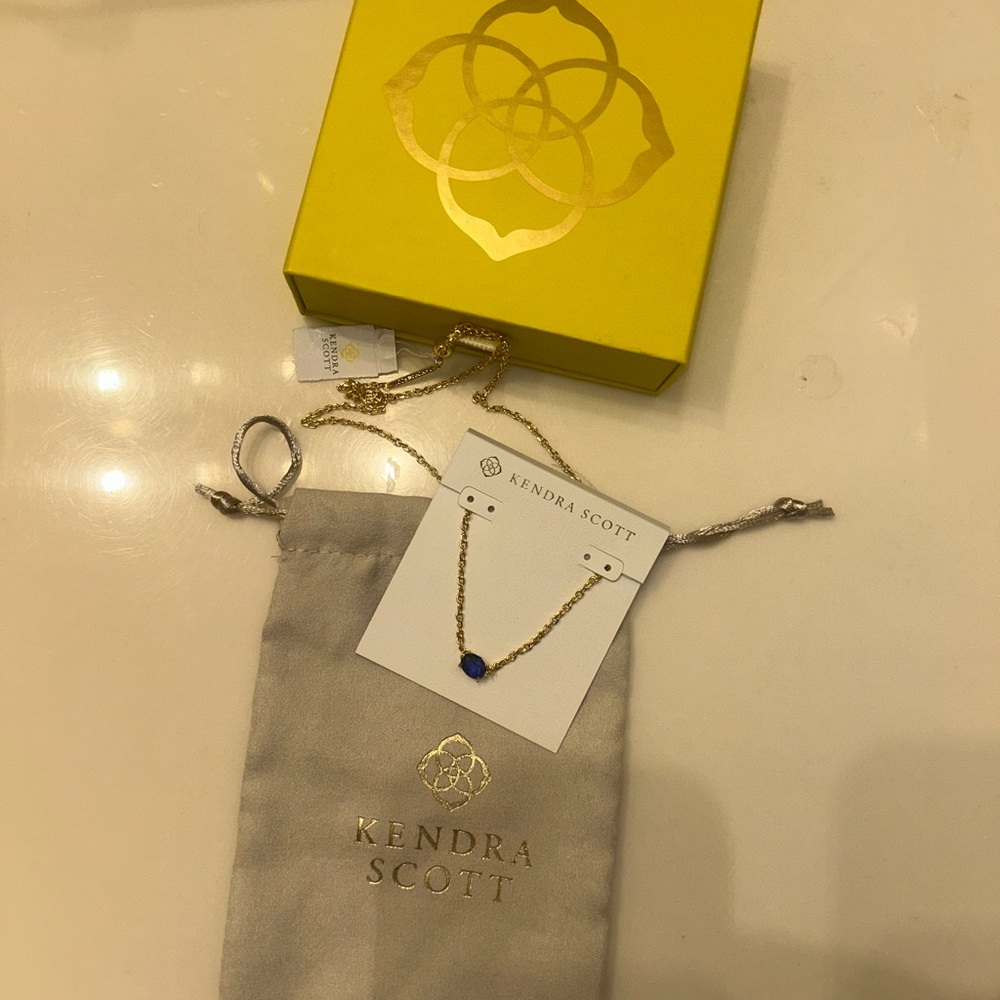 Kendra Scott Gold and Blue Statement Necklace